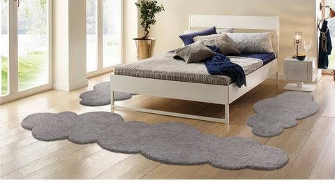 my home Set slaapkamerkleedjes Magong Wolkvorm, bijzonder zacht door microvezel, slaapkamerkleed, loperset voor de slaapkamer