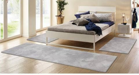 my home Set slaapkamerkleedjes met hoge pool Magong bijzonder zacht door microvezel, slaapkamerkleed, loperset voor de slaapkamer