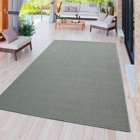 my home Vloerkleed Timberova Platweefsel, unikleurig, sisal look, woonkamer, geschikt voor binnen en buiten, ideaal op terras of balkon