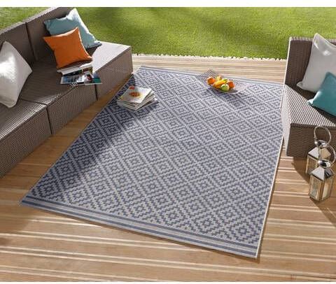 NORTHRUGS Vloerkleed Ruit Geschikt voor binnen en buiten, ruiten design, woonkamer, balkon, terras, tuin, robuust, gemakkelijk in onderhoud, platweefsel