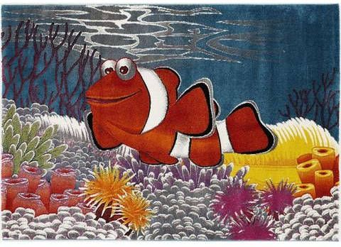 OCI DIE TEPPICHMARKE Vloerkleed voor de kinderkamer Kidsclub Memo Aquariumvissen, laagpolig kindertapijt