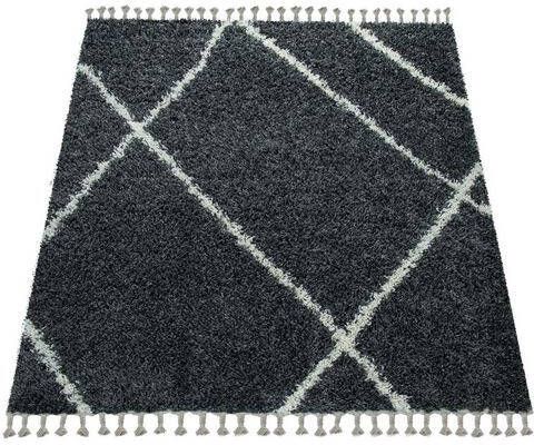 Paco Home Hoogpolig vloerkleed Helsinki 531 zachte, hoge pool shaggy, scandi design, met franje, ideaal in de woonkamer & slaapkamer