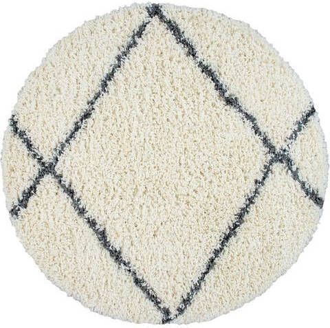 Paco Home Hoogpolig vloerkleed Kalmar 442 Scandi design, ruitmotief, zacht & behaaglijk, ideaal in de woonkamer & slaapkamer