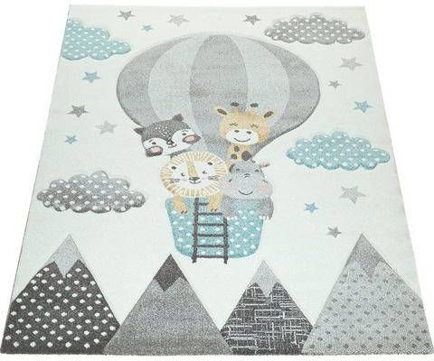 Paco Home Vloerkleed voor de kinderkamer Cosmo 343 3d design, schattig dier motief, pastelkleuren, kinderkamer