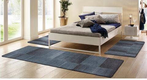 Theko Exklusiv Set slaapkamerkleedjes Jorun met de hand gemaakt, slaapkamerkleed, loperset voor de slaapkamer