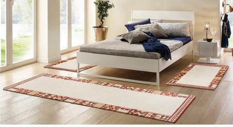 THEKO Set slaapkamerkleedjes Nuno met randdessin, modern, slaapkamerkleed, loperset voor de slaapkamer