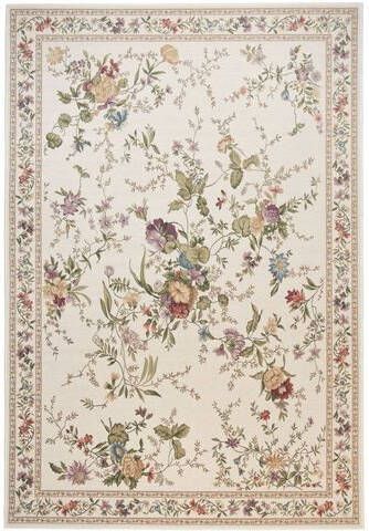 THEKO Vloerkleed Flomi Sagrini Platweefsel, pastelkleuren, bloemendesign, ideaal in de woonkamer & slaapkamer