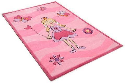 THEKO Vloerkleed voor de kinderkamer Maui 3035 Korte pool, motief prinses, kinderkamer