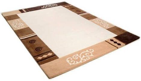 THEKO Wollen kleed AMBADI zuiver scheerwol, handgetuft, met randdessin, modern, woonkamer
