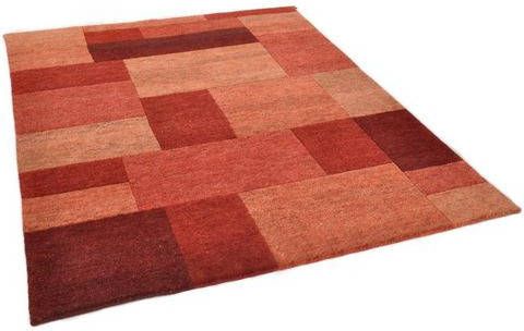 THEKO Wollen kleed Dalas 7709 zuivere wol, met de hand geknoopt, patchworkdesign, woonkamer