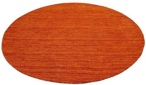 THEKO Wollen kleed Gabbeh uni zuivere wol, met de hand geweven, elegant gemêleerd garen, ideaal in de woonkamer & slaapkamer