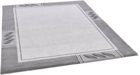 THEKO Wollen kleed Royal Nepali 3029 zuivere wol, handgetuft, modern design, met randdessin, ideaal in de woonkamer & slaapkamer