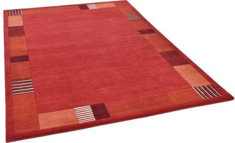 THEKO Wollen kleed Royal Nepali 3085 zuivere wol, handgetuft, unikleurig, met randdessin, modern design, ideaal in de woonkamer & slaapkamer