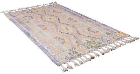 Tom Tailor Wollen kleed Vintage Classic Kelim zuivere wol, met de hand geweven, met franje, boho stijl, woonkamer