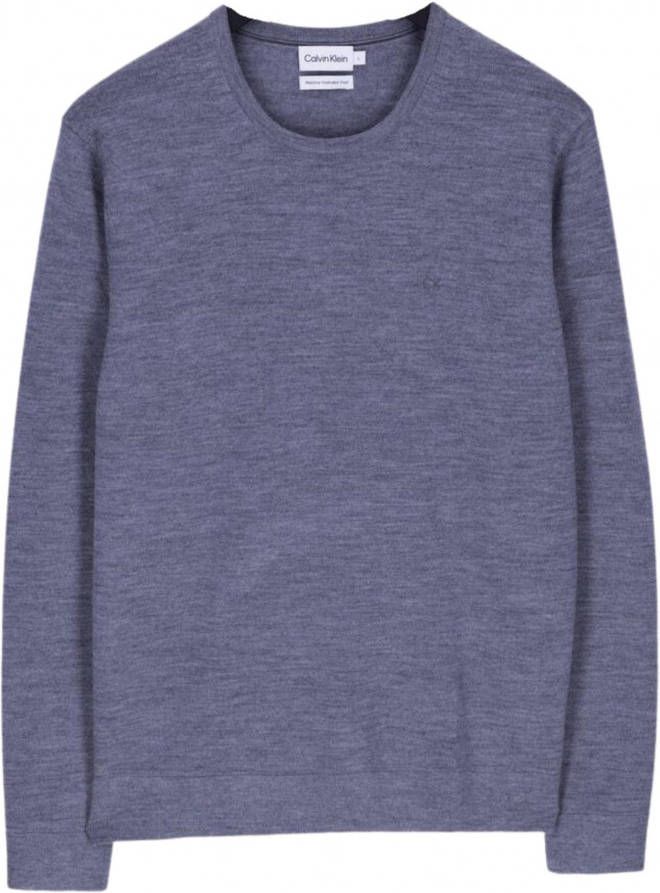 Calvin Klein Grijze Sweater Superior Wool Crew Neck Sweater