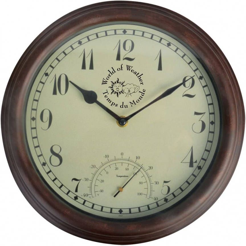 Esschert Design stationsklok met thermometer 30, 5 cm TF007