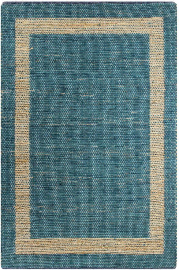 VIDAXL Vloerkleed handgemaakt 160x230 cm jute blauw
