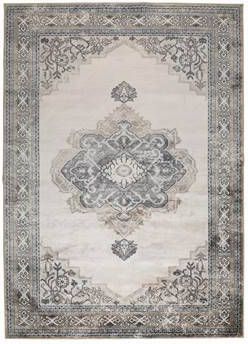 Dutchbone Vloerkleed 'Mahal' 170 x 240cm, kleur Grey/Liver
