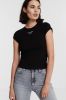 Calvin Klein Zwarte T shirt Stacked Logo Tight Tee online kopen