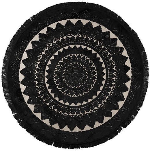 Dutchbone Rond Vloerkleed 'Nelson' 175cm, kleur Zwart