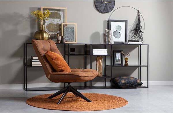 WOOOD Rond Vloerkleed 'Ross' 150cm, kleur Ombre